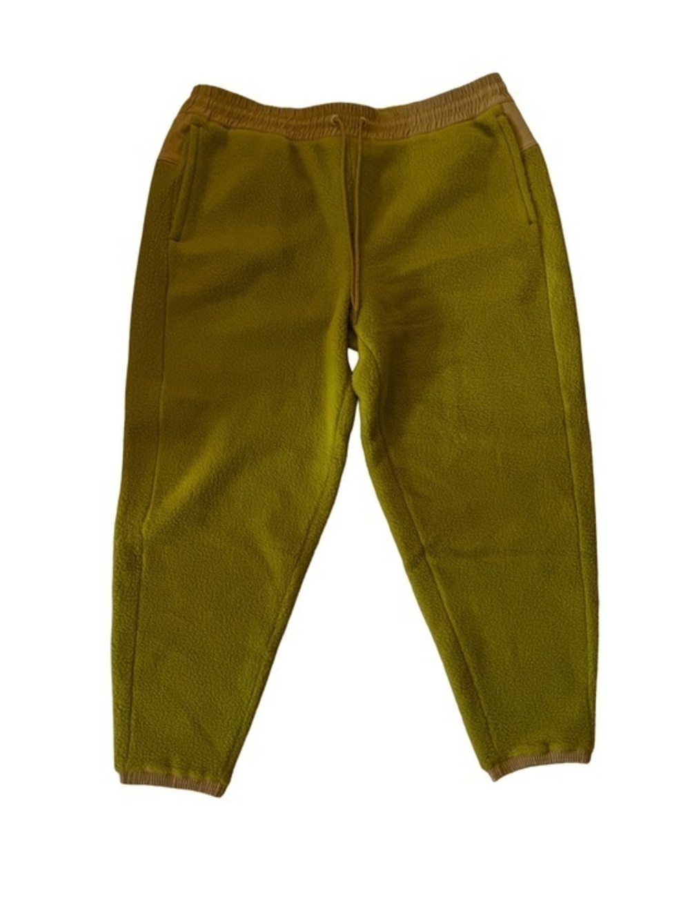 NWT Allbirds Olive Green Fleece Joggers with Tan Waistband XXL